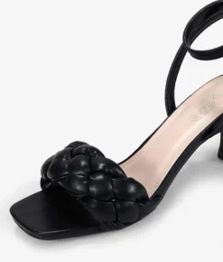 Bosanova Sandales À Talons | Chaussures De Fête | Sandales matelassées noires à talon