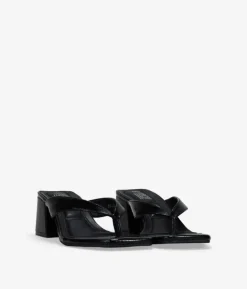 Bosanova Sandales À Talons | Chaussures De Fête | Sandales noires à bout ouvert et talon