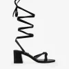 Bosanova Sandales À Talons | Chaussures De Fête | Sandales noires à ficelles