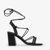 Bosanova Sandales À Talons | Chaussures De Fête | Sandales noires à ficelles
