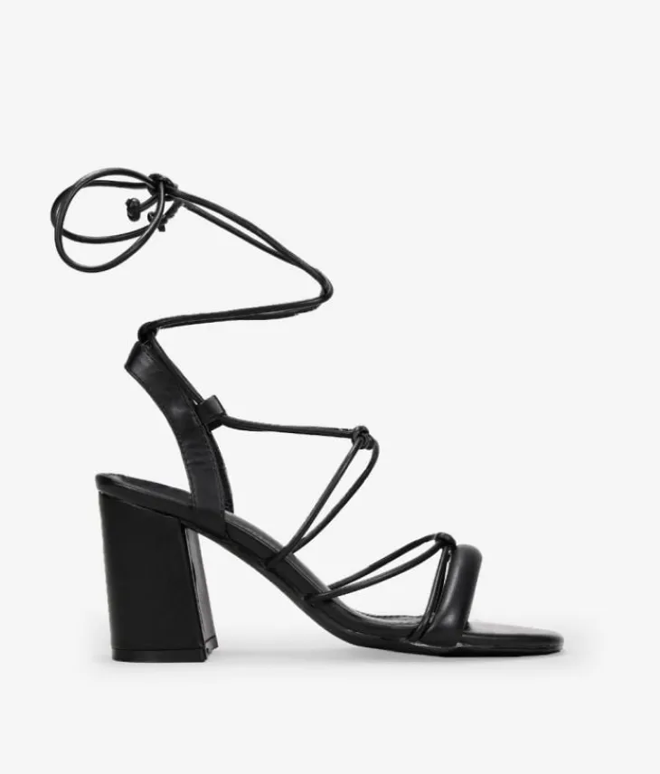 Bosanova Sandales À Talons | Chaussures De Fête | Sandales noires à ficelles