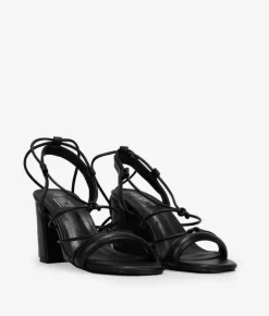 Bosanova Sandales À Talons | Chaussures De Fête | Sandales noires à ficelles