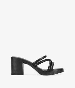 Bosanova Sandales À Talons | Sandales noires à talon effet bois