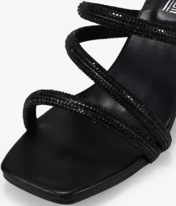 Bosanova Sandales À Talons | Chaussures De Fête | Sandales noires avec diamants