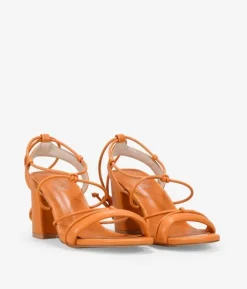 Bosanova Sandales À Talons | Chaussures De Fête | Sandales orange à cordes