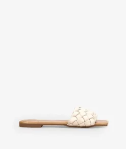 Bosanova Sandales Plates | Sandales plates blanches avec tressage