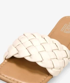 Bosanova Sandales Plates | Sandales plates blanches avec tressage