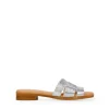 Bosanova Sandales Plates | Chaussures En Cuir | Sandales plates en cuir argenté