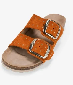Bosanova Sandales Plates | Chaussures En Cuir | Sandales plates en cuir avec double boucle et clous