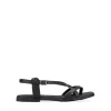 Bosanova Sandales Plates | Chaussures En Cuir | Sandales plates en cuir noir