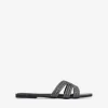 Bosanova Sandales Plates | Sandales plates noires avec strass