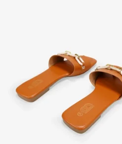 Bosanova Sandales Plates | Sandales plates orange avec chaîne
