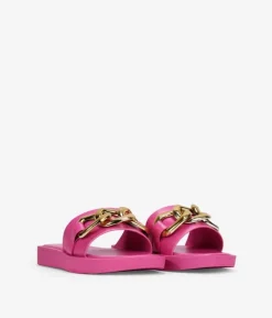Bosanova Sandales Plates | Sandales roses avec chaîne