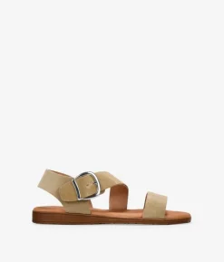 Bosanova Sandales Plates | Chaussures En Cuir | Sandales Sandy en cuir avec boucle