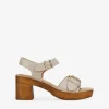 Bosanova Sandales À Talons | Sandales taupe à boucle et talon métallisés