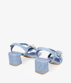 Bosanova Sandales À Talons | Chaussures De Fête | Sandales texanes à talon avec fleur