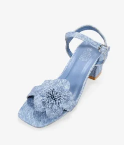 Bosanova Sandales À Talons | Chaussures De Fête | Sandales texanes à talon avec fleur