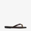 Bosanova Sandales Plates | Sandales tongs marron effet crocodile