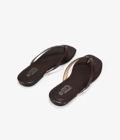 Bosanova Sandales Plates | Sandales tongs marron effet crocodile