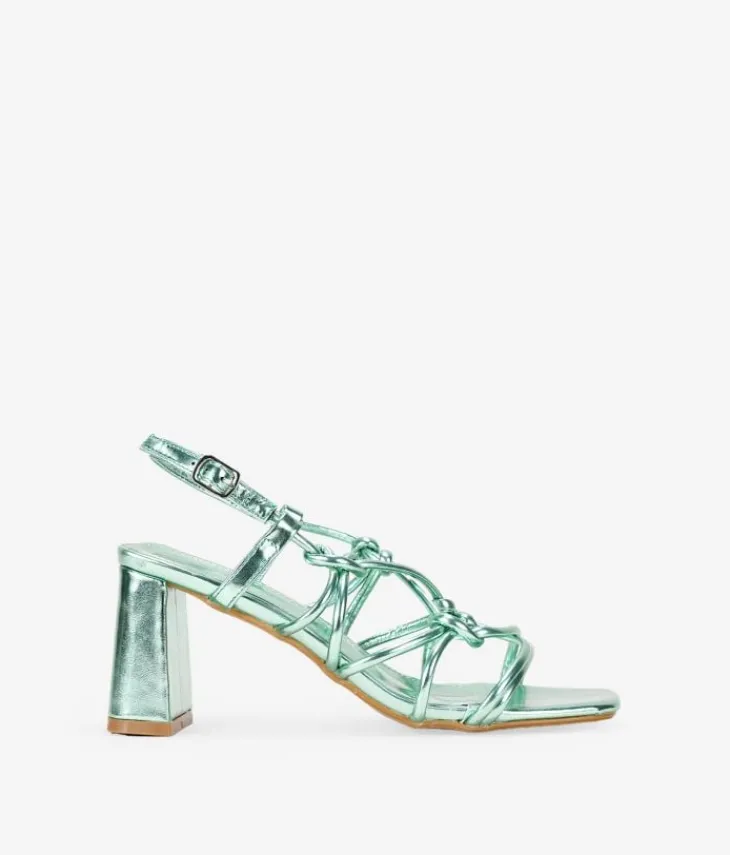 Bosanova Sandales À Talons | Chaussures De Fête | Sandales vertes à cordes