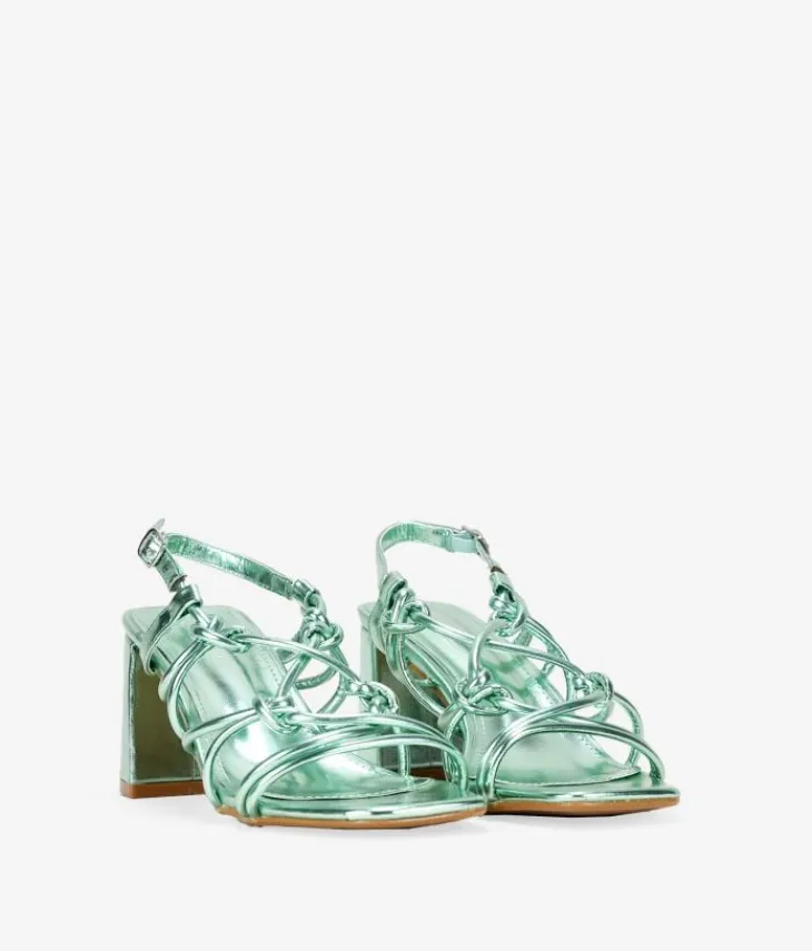Bosanova Sandales À Talons | Chaussures De Fête | Sandales vertes à cordes