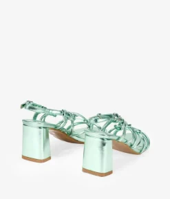 Bosanova Sandales À Talons | Chaussures De Fête | Sandales vertes à cordes