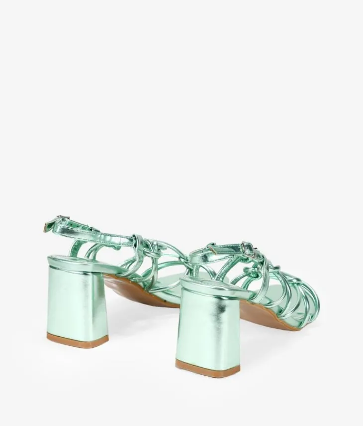 Bosanova Sandales À Talons | Chaussures De Fête | Sandales vertes à cordes