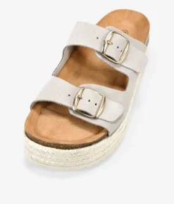 Bosanova Sandales Spartiates | Sandales Plateformes | Sandalias beige en piel con plataforma de esparto