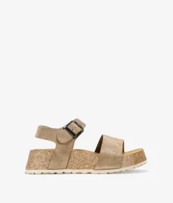 Bosanova Sandales Compensées | Chaussures En Cuir | Sandalias de cuña marrones en piel con cuña