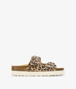 Bosanova Sandales Plateformes | Chaussures En Cuir | Sandalias de piel leopardo con hebillas
