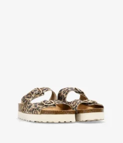 Bosanova Sandales Plateformes | Chaussures En Cuir | Sandalias de piel leopardo con hebillas