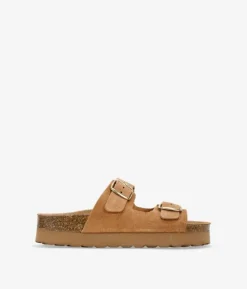 Bosanova Sandales Plateformes | Chaussures En Cuir | Sandalias de piel marrones con hebillas