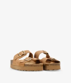 Bosanova Sandales Plateformes | Chaussures En Cuir | Sandalias de piel marrones con hebillas