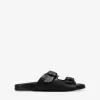 Bosanova Sandales Plates | Chaussures En Cuir | Sandalias negras en piel con tachas