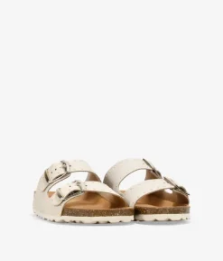 Bosanova Sandales Plates | Chaussures En Cuir | Sandalias planas beige en piel con tachuelas
