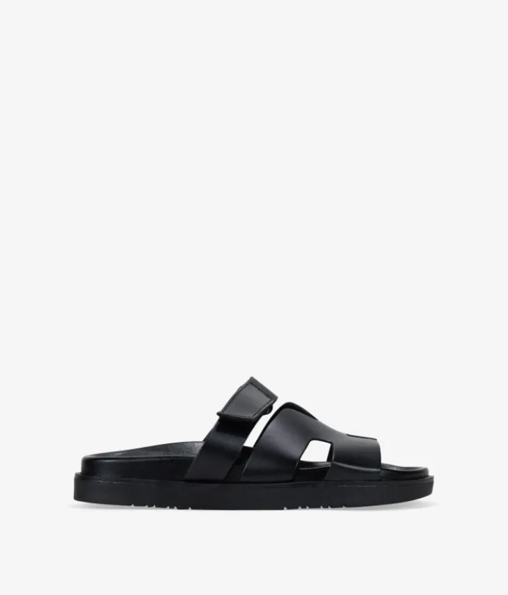 Bosanova Sandales Plates | Chaussures En Cuir | Sandalias planas negras en piel