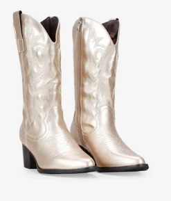 Bosanova Bottes À Talons | Bottes Cowboy | Santiags dorées avec broderie