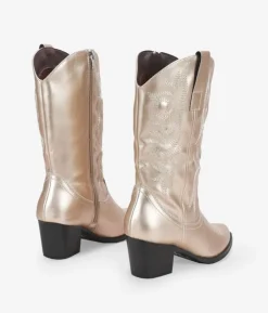 Bosanova Bottes À Talons | Bottes Cowboy | Santiags dorées avec broderie