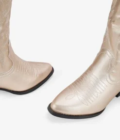 Bosanova Bottes À Talons | Bottes Cowboy | Santiags dorées avec broderie