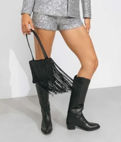 Bosanova Bottes Cowboy | Bottes Hautes | Santiags en cuir noir