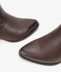 Bosanova Bottes Hautes | Bottes Cowboy | Santiags marron avec broderie