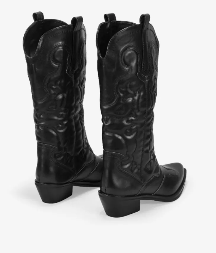 Bosanova Bottes Cowboy | Santiags noires avec broderie