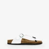 Bosanova Sandales Plates | Chaussures En Cuir | Tongs en cuir blanc