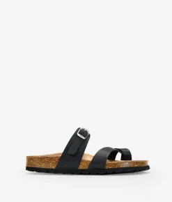 Bosanova Sandales Plates | Chaussures En Cuir | Tongs en cuir noir