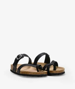 Bosanova Sandales Plates | Chaussures En Cuir | Tongs en cuir noir