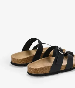 Bosanova Sandales Plates | Chaussures En Cuir | Tongs en cuir noir