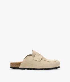 Bosanova Chaussures En Cuir | Sabots | Zuecos planos arena en piel con suela de corcho